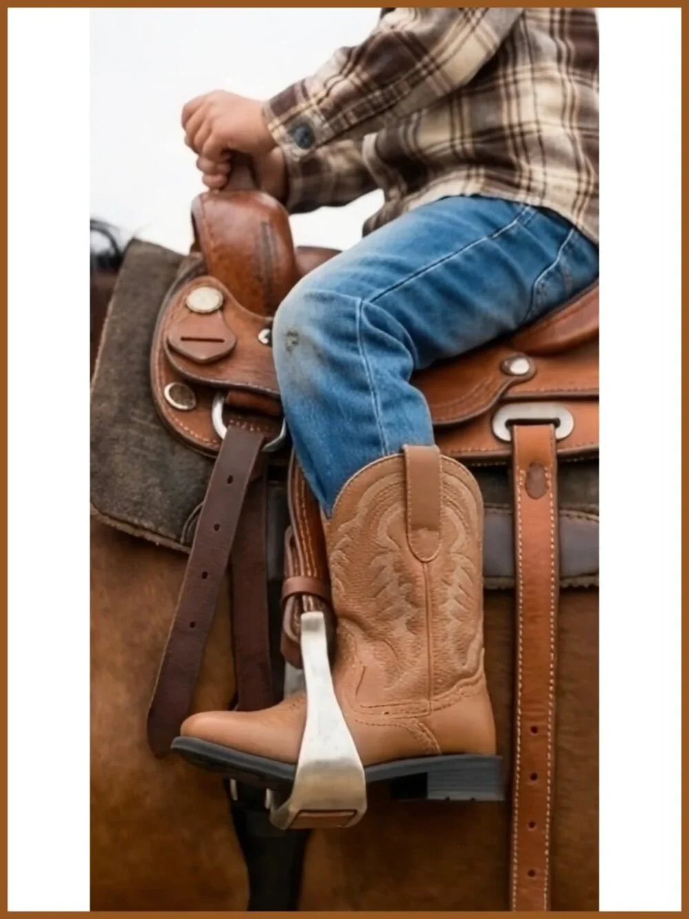 Toddler Cowboy Boots Faux Leather Square Toe Western Kids Boots
